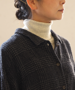 コットンウールグレンチェック　コートワンピース